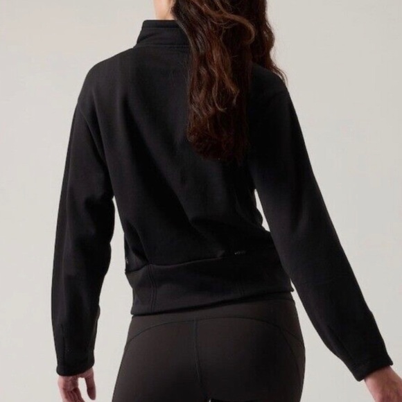 NWT Athleta Altitude Polartec Half Zip Sweatshirt Black 1x 2x - Picture 3 of 6